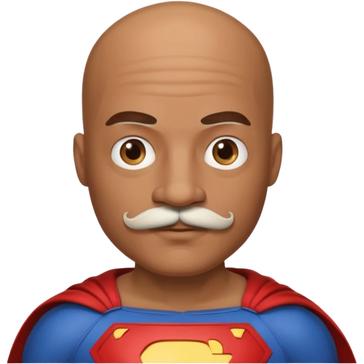 Superhero bald & mustache  emoji