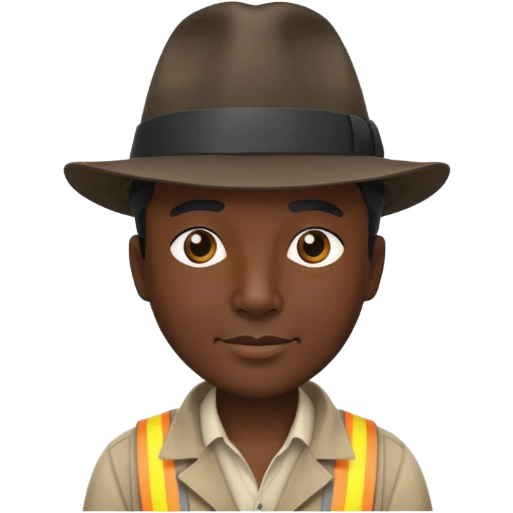 Nhà khảo cổ, 50 tuổi, da đen, mũ phớt  emoji