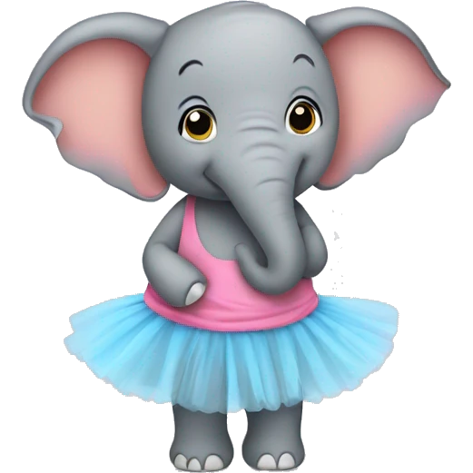 Elephant wearing a tutu emoji
