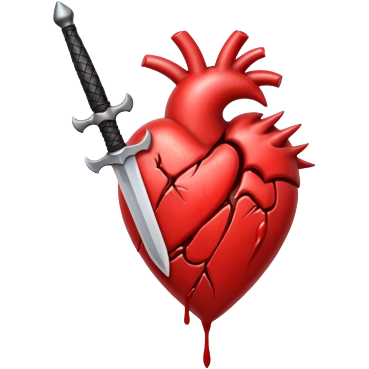 The real heart stabbed with a dagger emoji