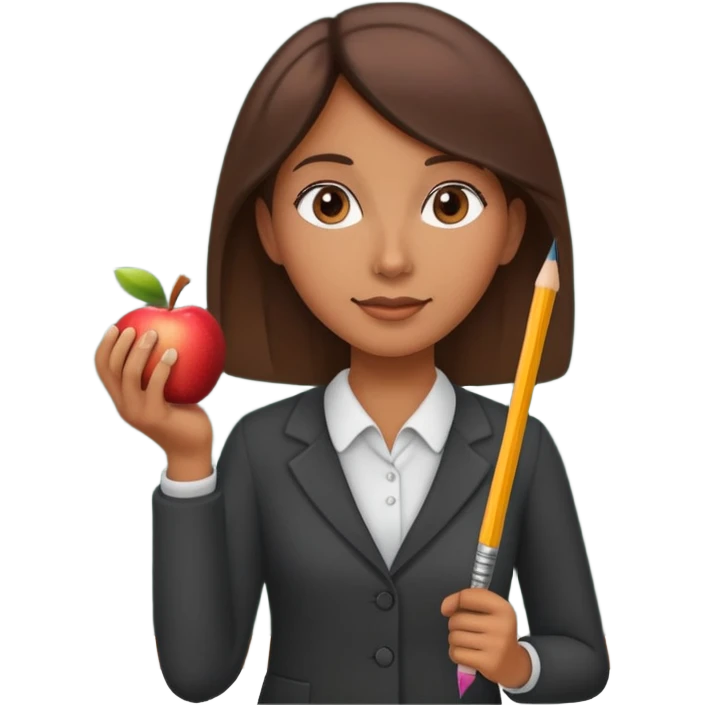 Teacher with Apple Pencil and chalkboard emoji