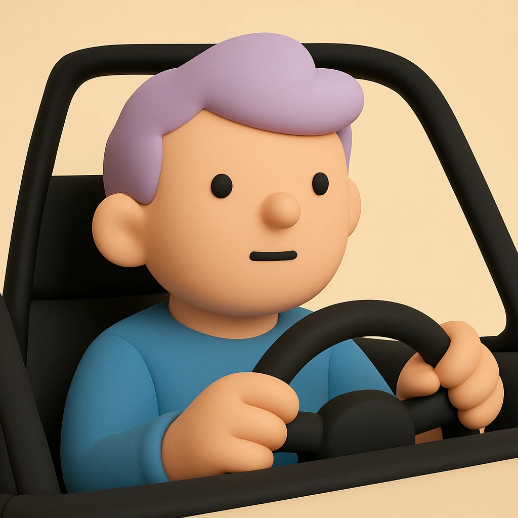 person driving a car emoji