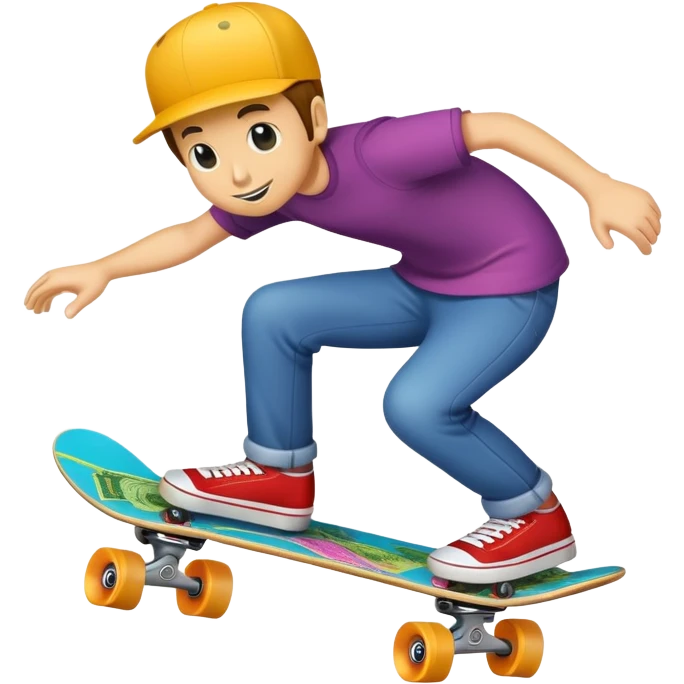 money bill riding a skateboard emoji