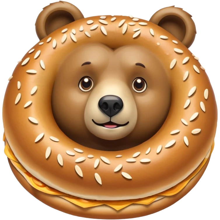 Bear inside of a bagel  emoji