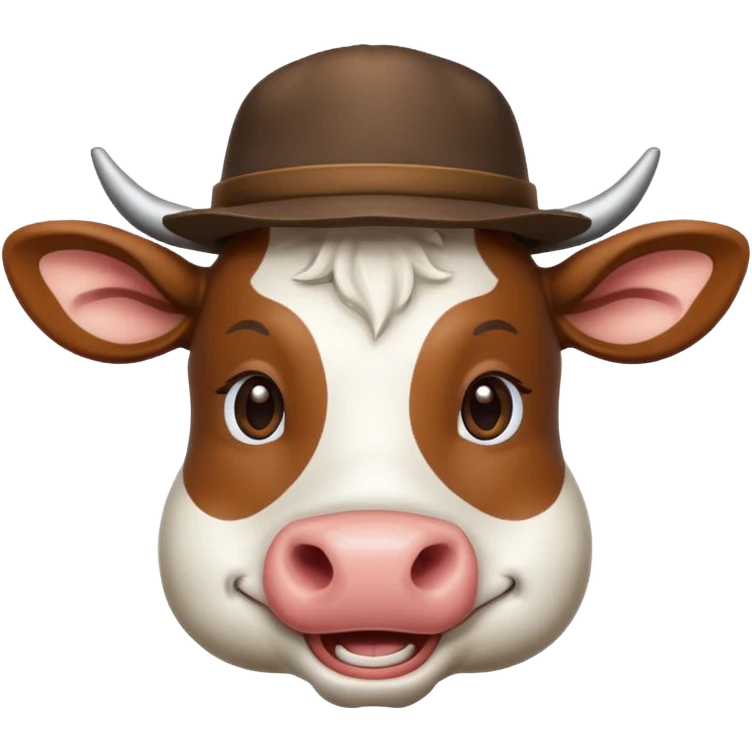Cow wearing a hat emoji