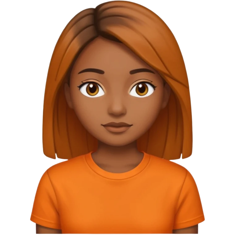 brown skin girl straight hair and orange shirt emoji