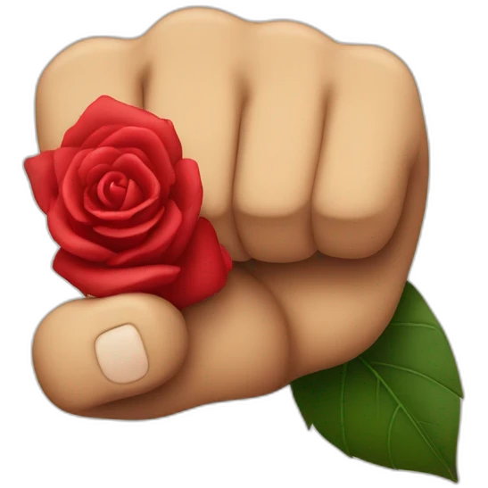emoji punch fist holding rose emoji