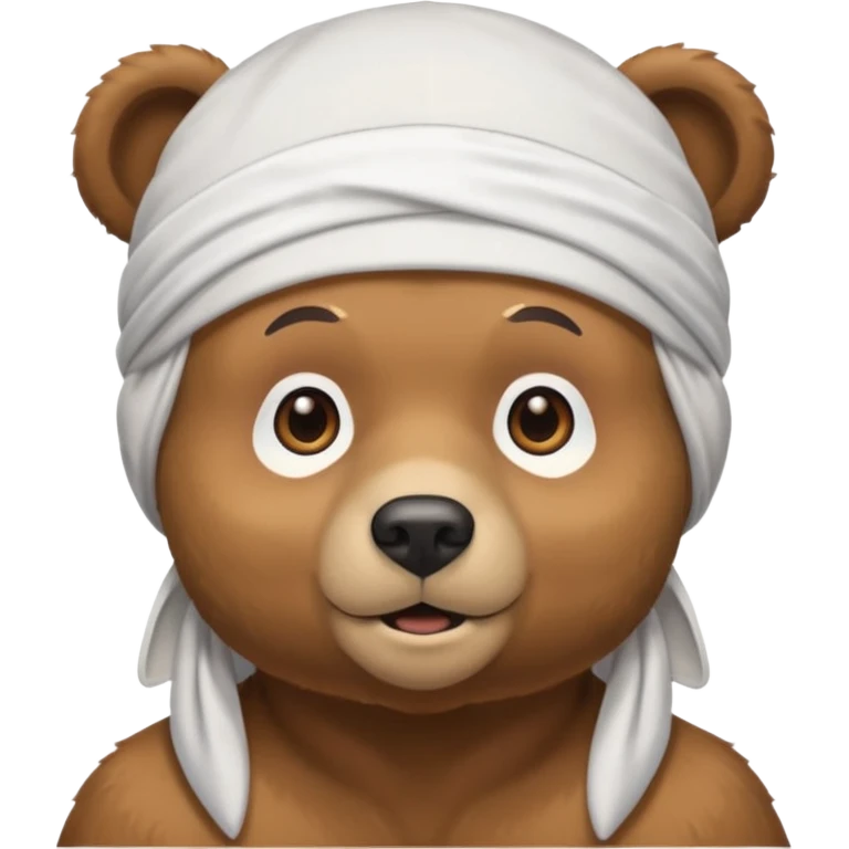 Сделай лицо медведя в белой дюраге emoji