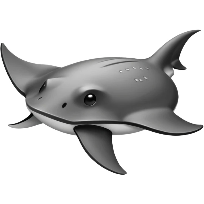 Stingray outline black white emoji