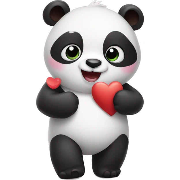Panda with hearts emoji