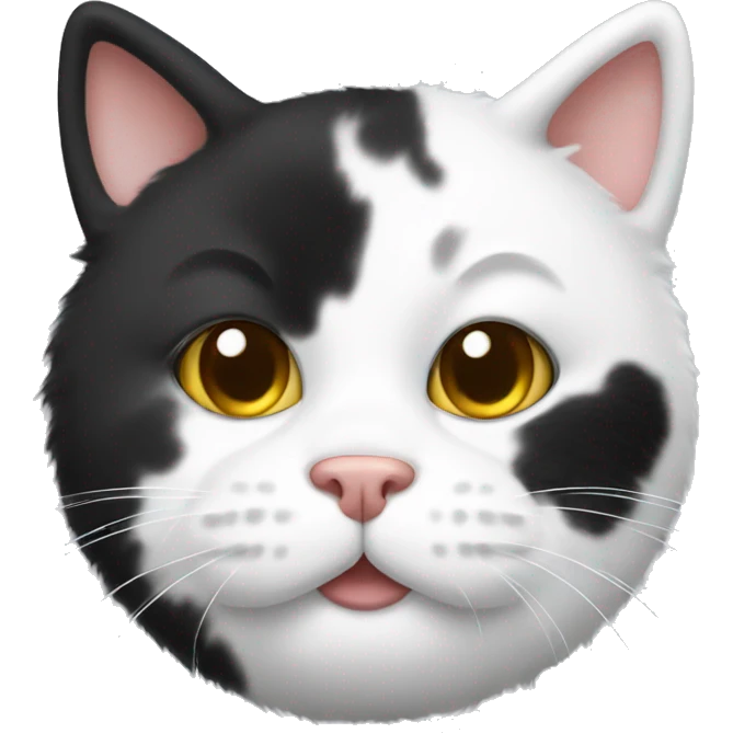 Whte cat with cow fur  emoji