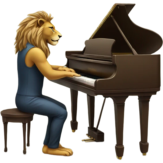 Lion playing piano emoji