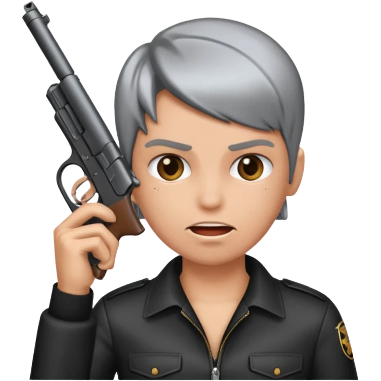 Blow my brains out with gun pointed at side of head emoji