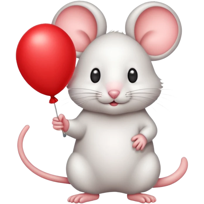 mouse holding balloon emoji