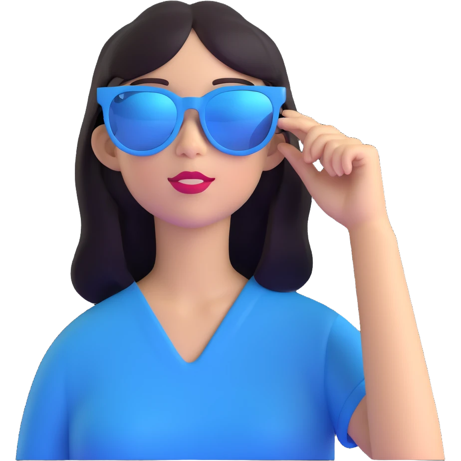 girl with blue sunglasses emoji