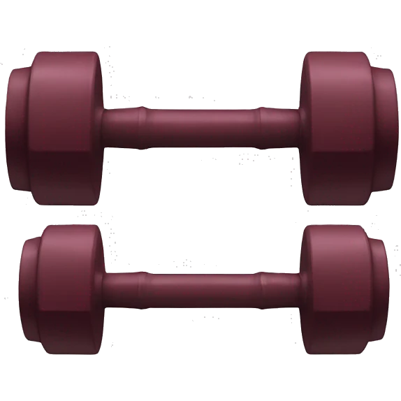 2 Burgundy medium dumbbells  emoji