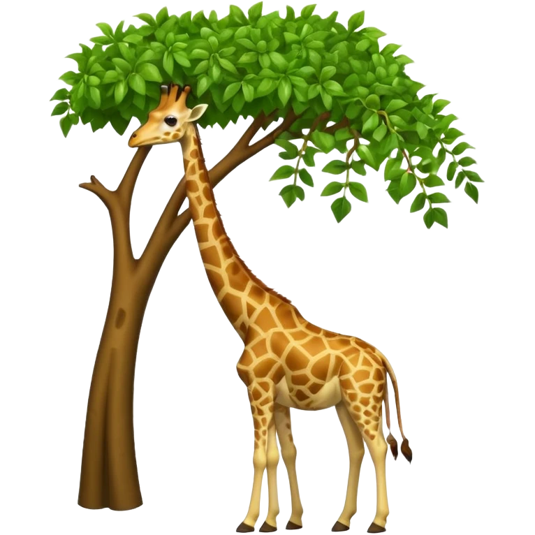 giraffe eating leaves from a tree emoji