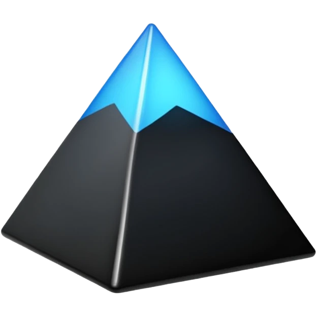 A black pyramid, glossy. emoji