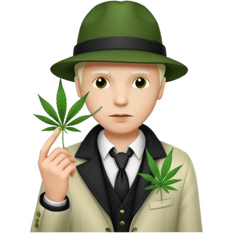 dealer white from gang with cannabis on hand styler gangster emoji