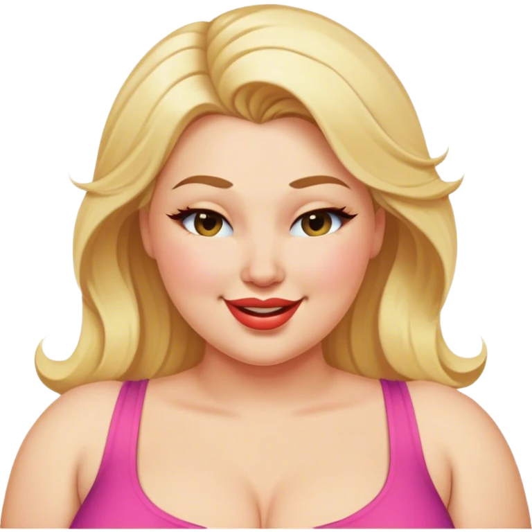 Plus size blonde winking emoji