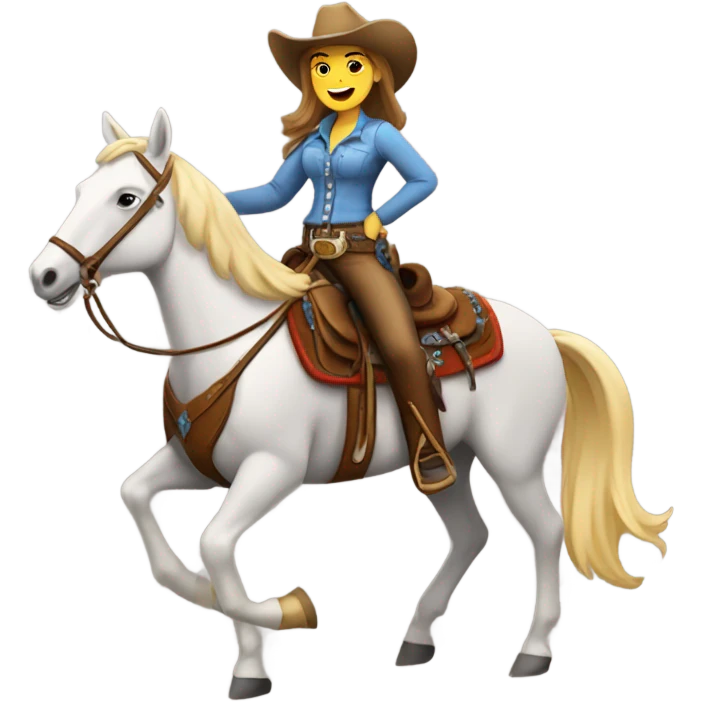 Cowgirl riding a horse ￼ emoji