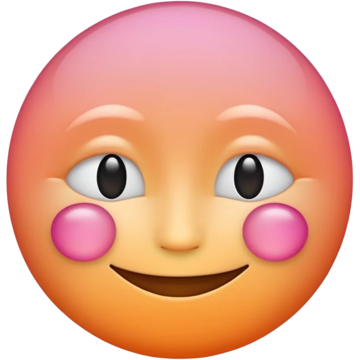 minimalist illustration of a warm glowing emoji face representing anonymous emotional connection. soft orange-pink gradient, gentle smile, organic round form, light diffusion, sense of warmth and intimacy, subtle glow around the edges, smooth and friendly aesthetic. emoji