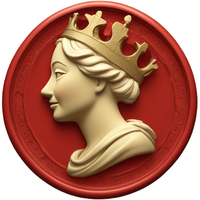 queen wax seal red crack broken circle emoji