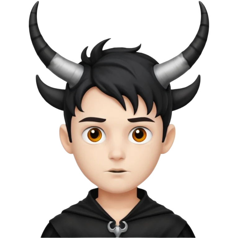 Black Horns on boy halloween emoji