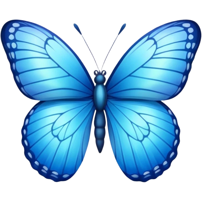 Straight butterfly Blue emoji