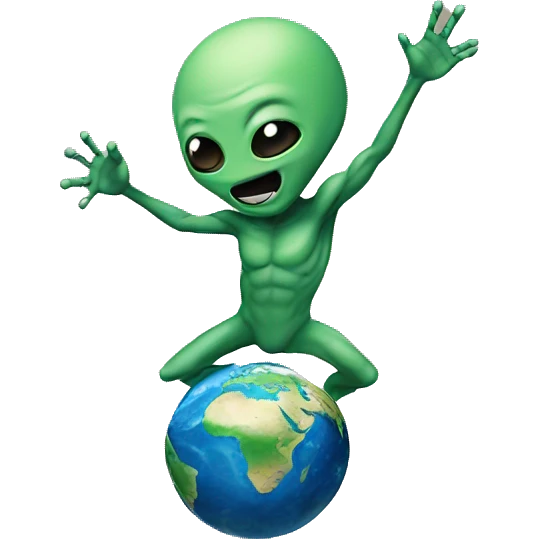 Alien throwing earth  emoji