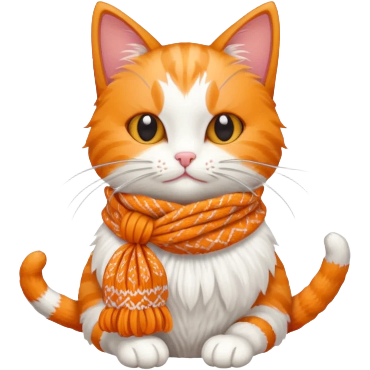 Cat knitting a tiny scarf emoji