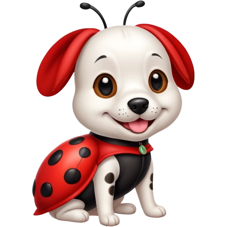 dog wearing a ladybug costume emoji