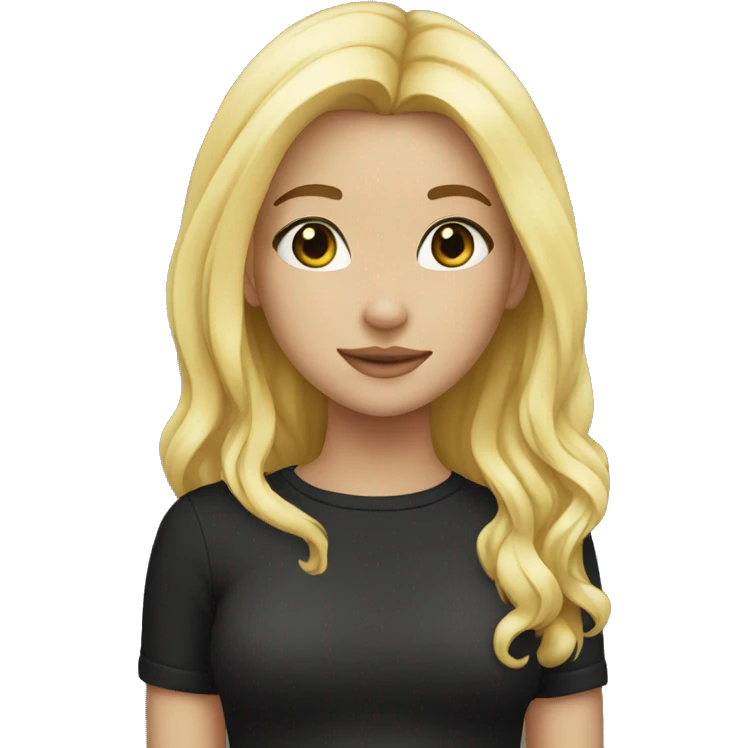 Blonde girl black heart emoji