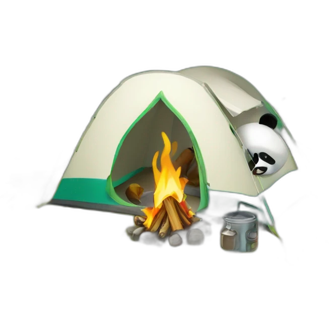 Camping panda emoji