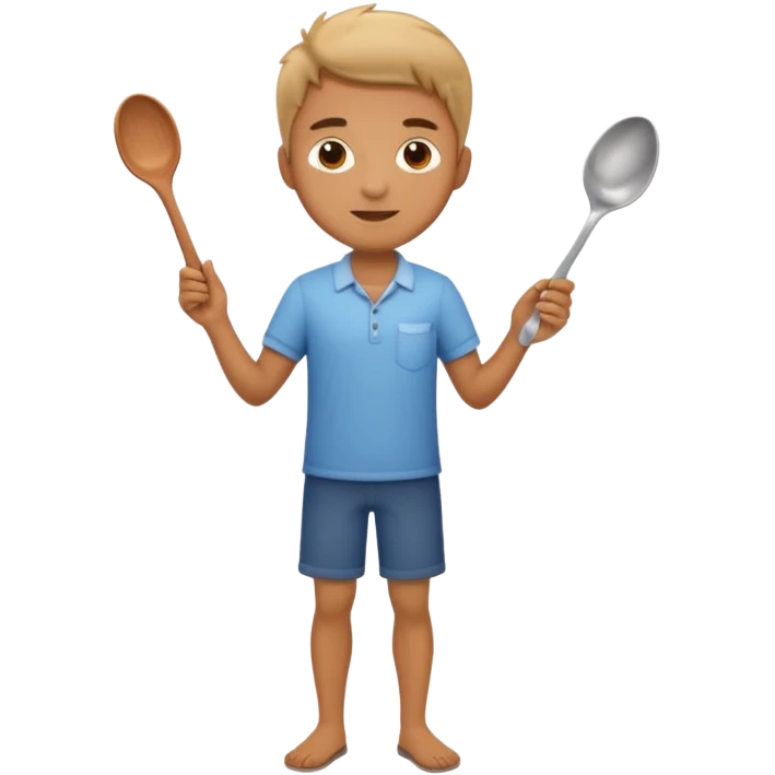 Full body male with a spoon emoji