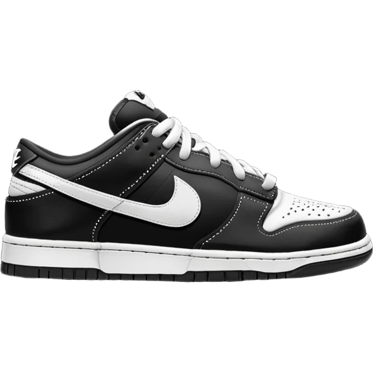 I want you to draw a black Nike Dunk Low with the Nike logo facing right

 emoji