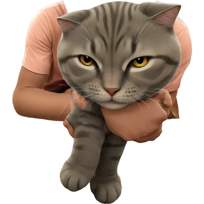 blonde boy with cat indoors emoji