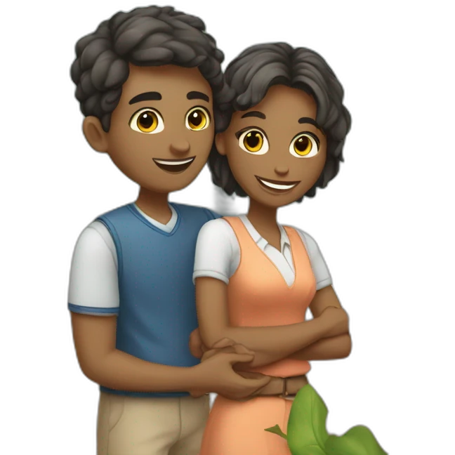 Collègiens amoureux  emoji