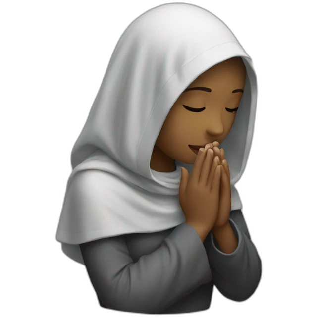 A veiled girl prays emoji