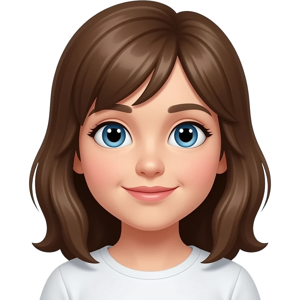 Daddy’s girl, brown hair blue eyes emoji