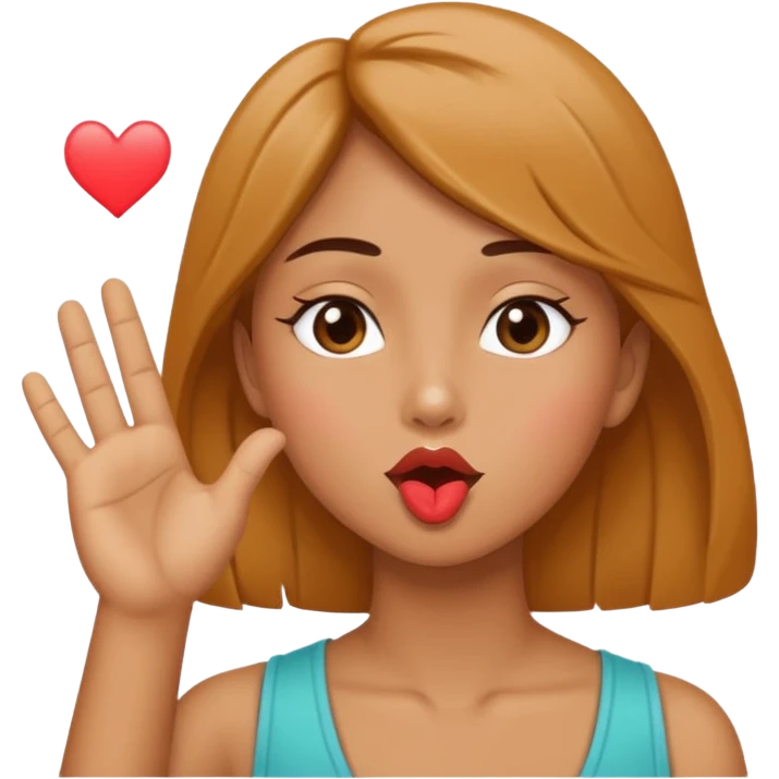 Blowing kiss with hand emoji