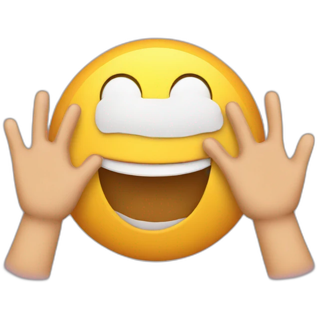 Smile emoji with hands emoji