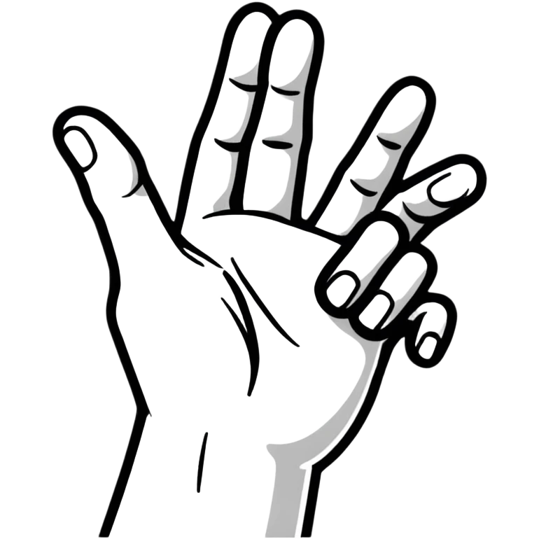Cartoon hand making pinched fingers gesture emoji