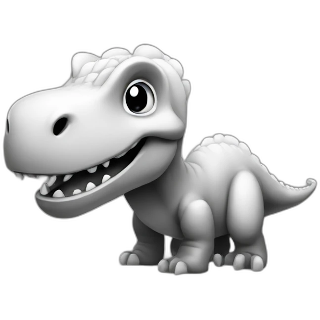 Black and white dino emoji