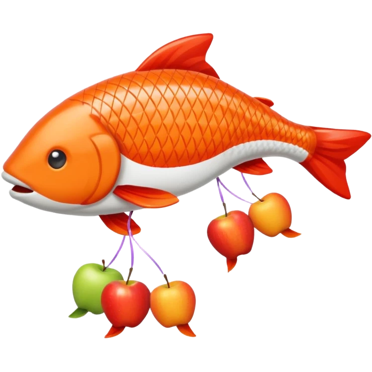 carp streamer hanging apple emoji style emoji