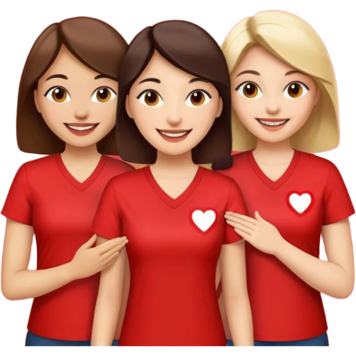 Four women promoting blood donation emoji