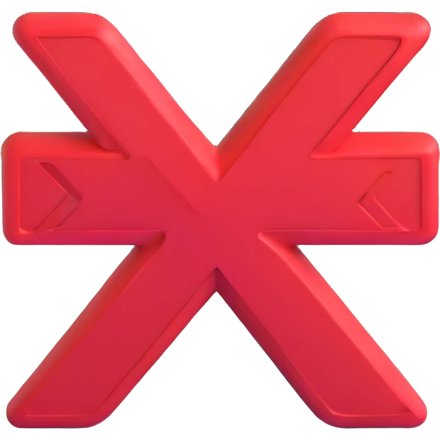 3D red X mark symbol for no emoji