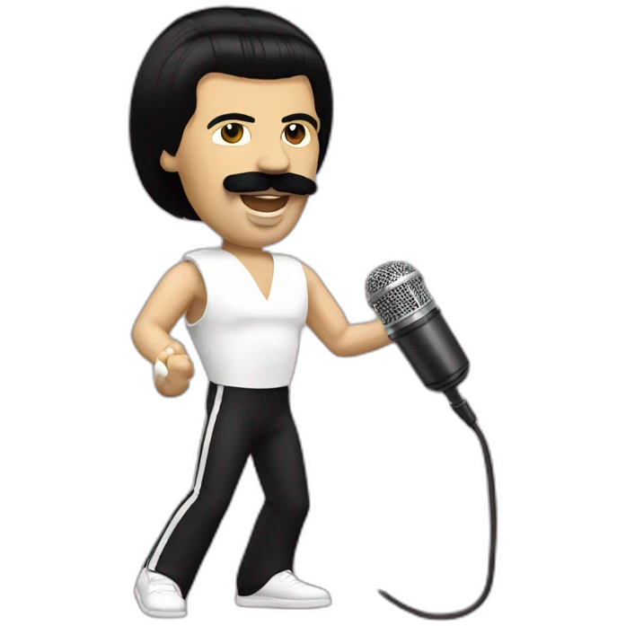 Freddie Mercury with microphone emoji