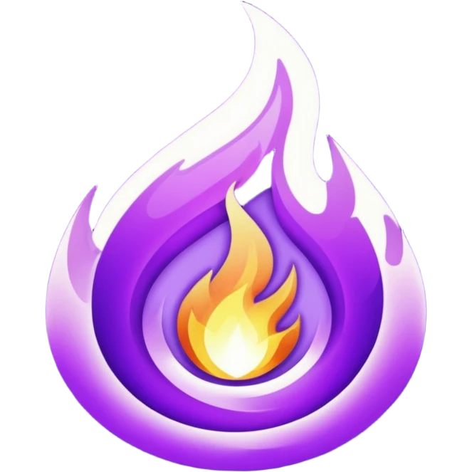 glitter purple fire emoji