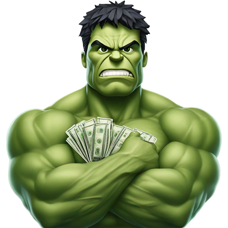 Hulk offering money emoji